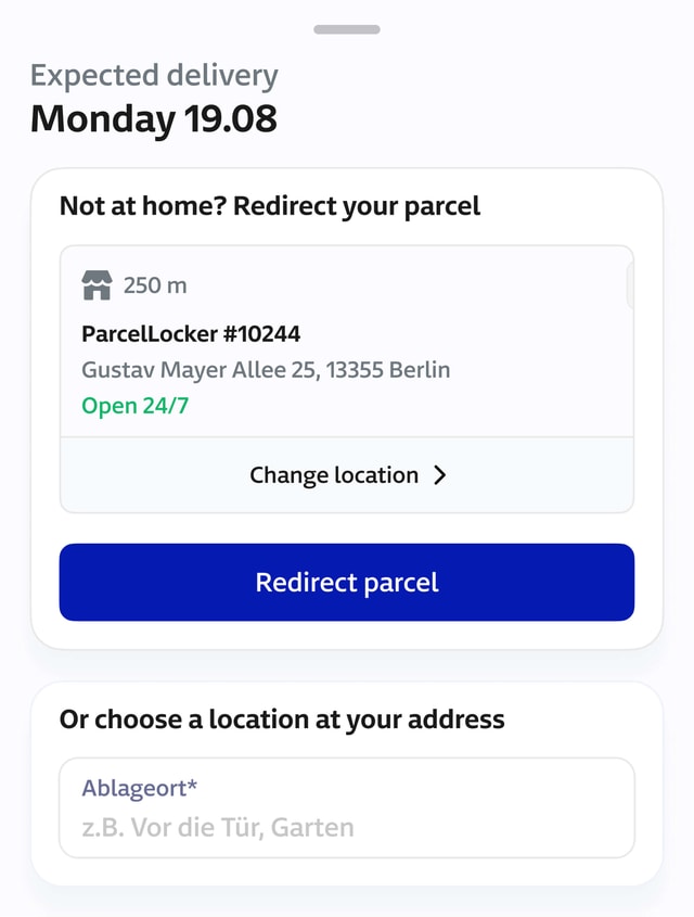 GLS Track & Trace widget
